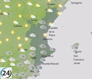 Posible tormenta en el litoral norte de Alicante este domingo.
