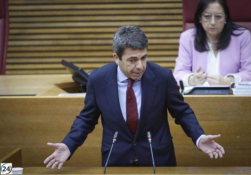 Oposición interpelará a Mazón sobre política y gestión en sesión de control.