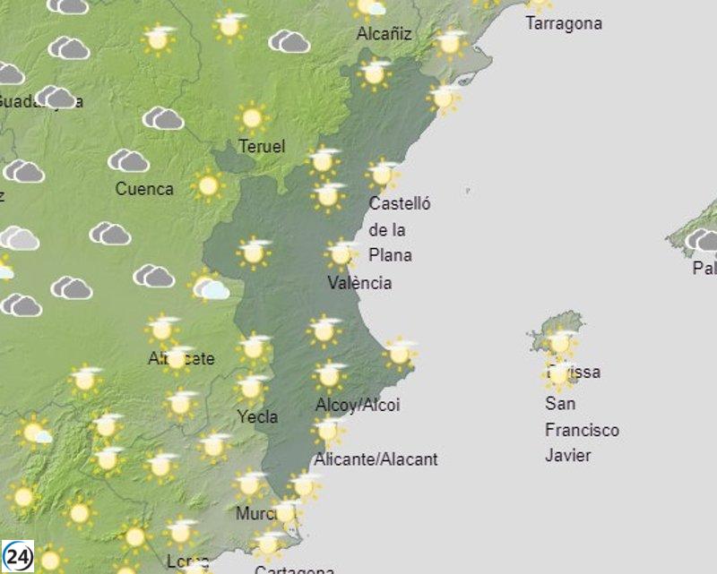 Proyecto récord de calor para el domingo en el sur de Valencia con máximas de 34º