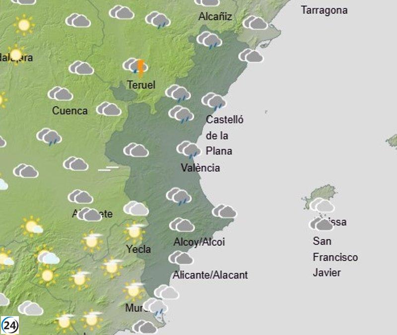 Aemet activa alerta por lluvias en el litoral valenciano y castellonense