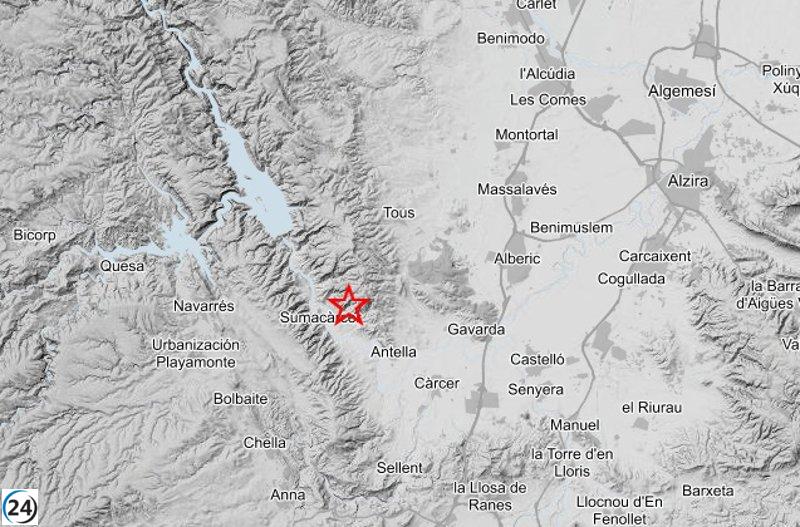 Sumacàrcer (Valencia) experimenta un segundo temblor de 2,5 grados en cuatro días, sin daños reportados.