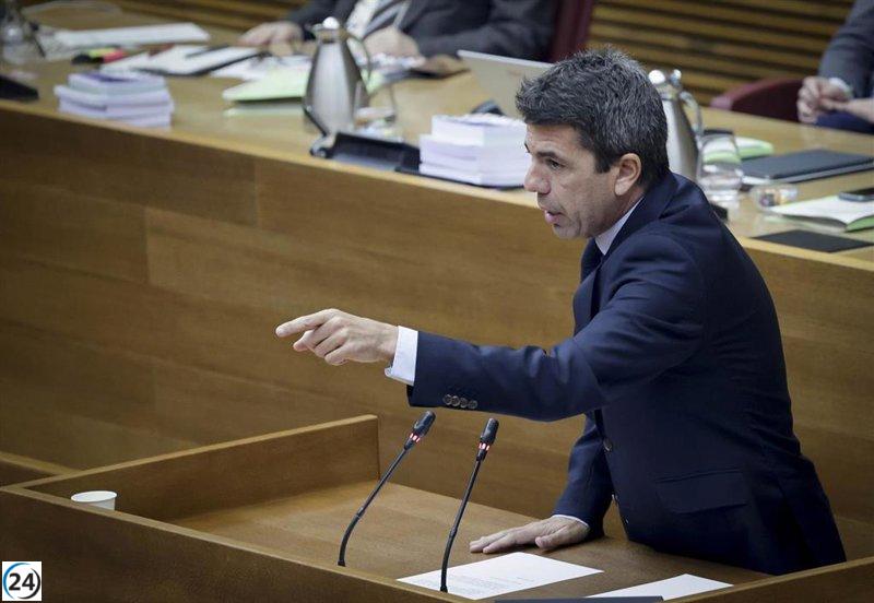 Mazón reafirma sus críticas al Gobierno por la falta de fondos para educación y salud en Gaza tras la dana.