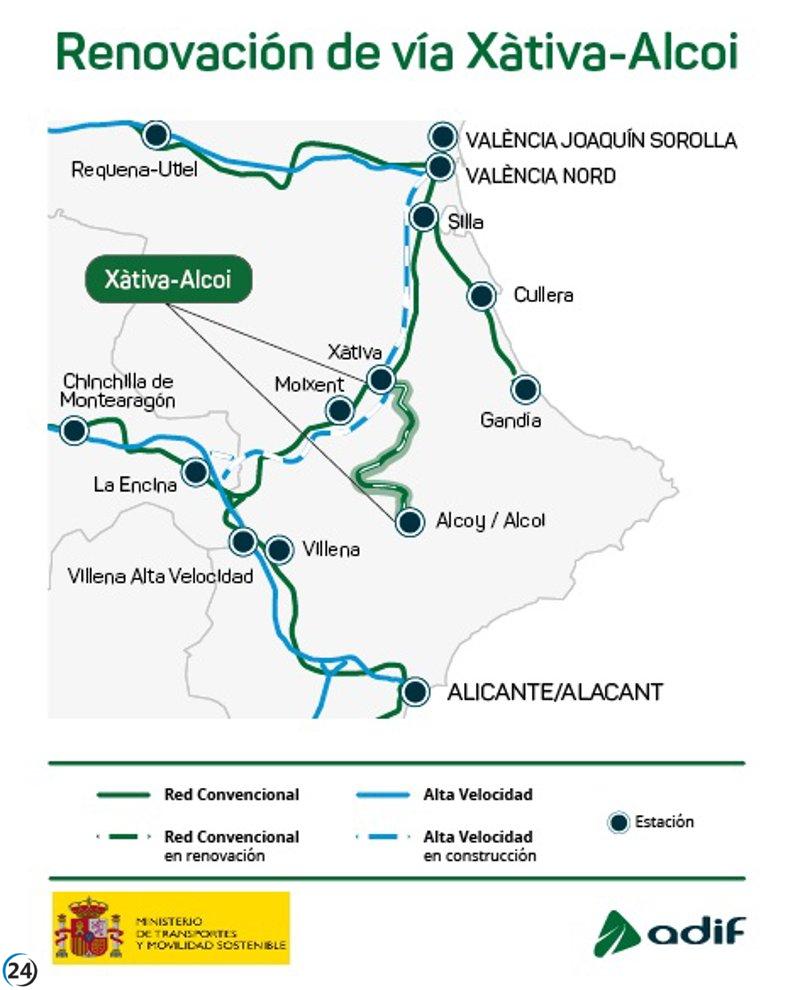 Inicio de renovación de la línea Xàtiva-Alcoi en marzo con inversión de 160 millones.