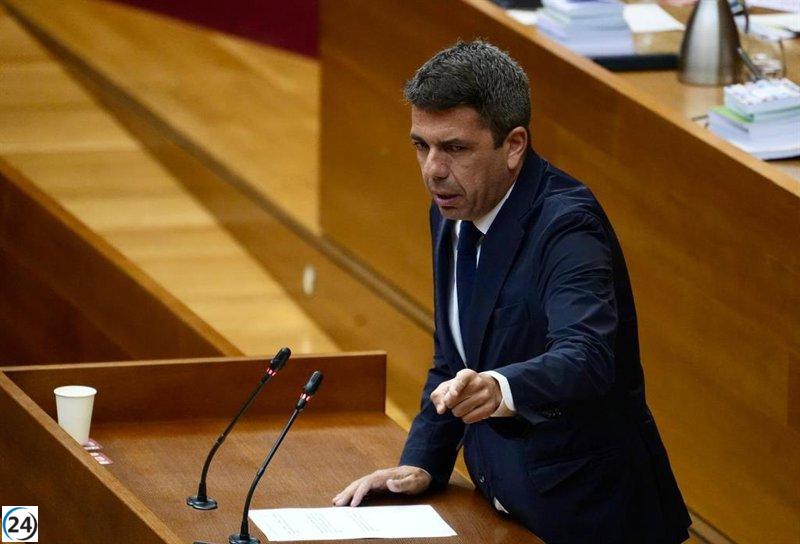 Mazón critica al PSPV por desinformar y defiende la efectividad de su gestión frente al Gobierno.