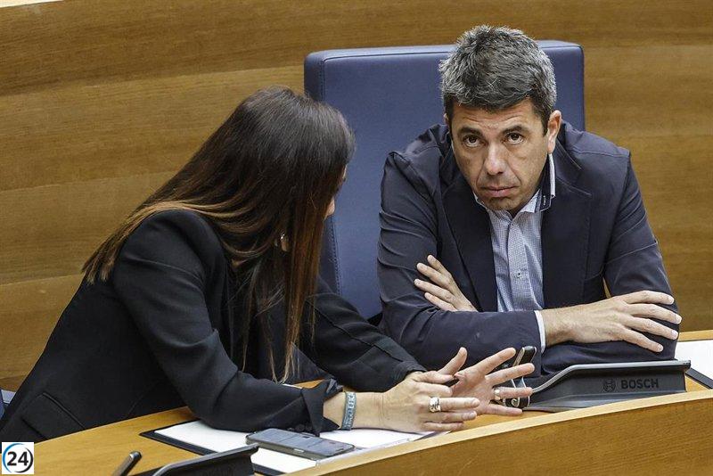 Mazón deberá justificar su permanencia ante PSPV y Compromís en la sesión de control previa a los presupuestos.