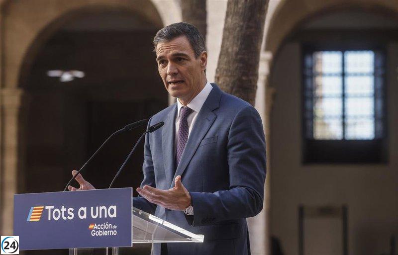Sánchez se encuentra con grupos de víctimas de la dana en Valencia este jueves.