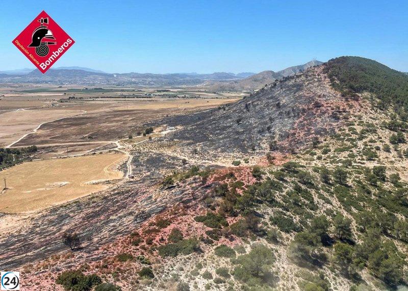 Incendio en Villena (Alicante) bajo control.