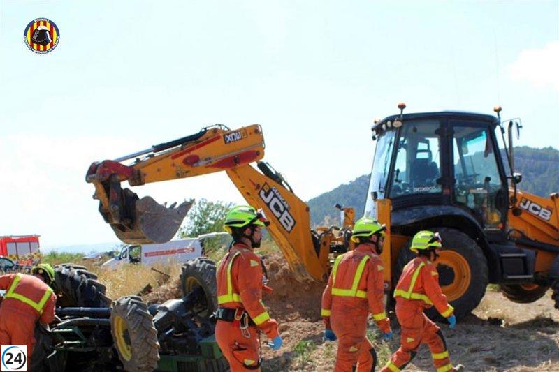 Un hombre de 79 años muere tras quedar aplastado por su tractor en Alpuente.