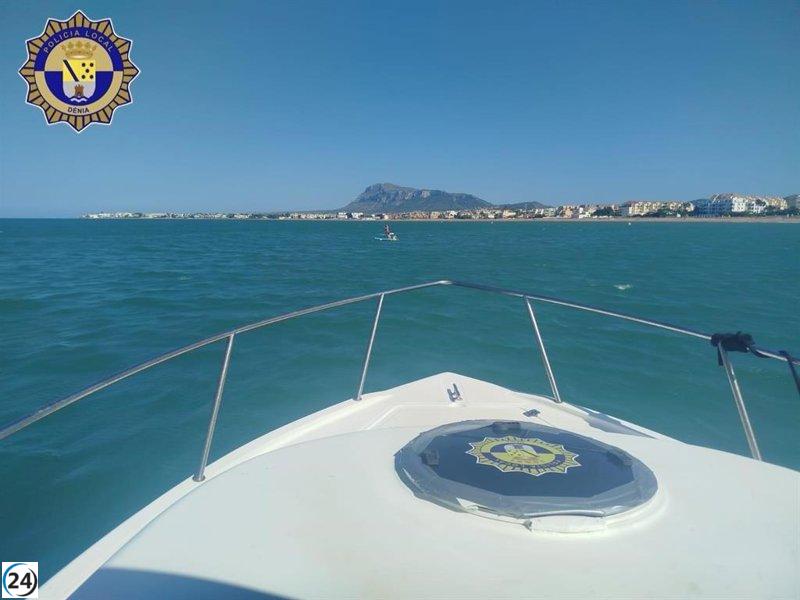 Dos menores de 4 y 6 años salvados tras ser arrastrados al mar en Dénia sobre una tabla inflable.