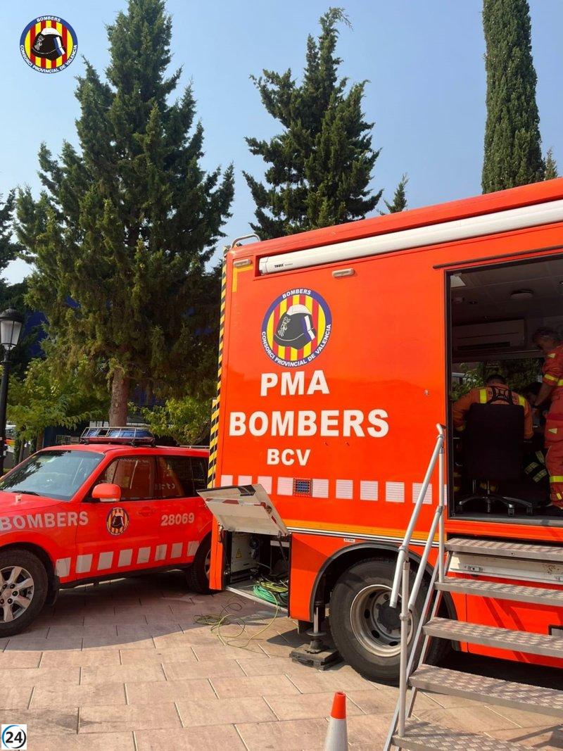 Drones térmicos monitorean puntos críticos en el incendio de Teresa de Cofrentes.