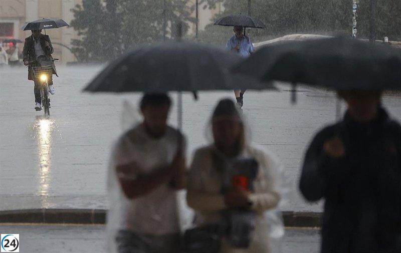 Alerta naranja por lluvias y tormentas en diversas áreas de la Comunitat este lunes.
