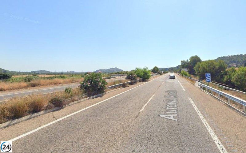 Accidente en la A-23 en Sagunt deja cinco personas lesionadas.