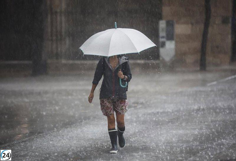 Alerta naranja por intensas lluvias en Valencia y el norte de Castellón y Alicante este lunes y martes.
