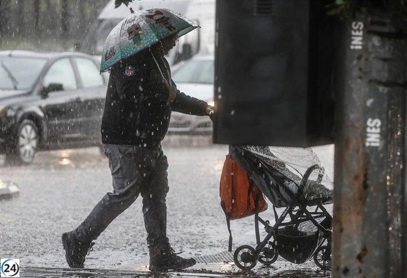 Alerta naranja por lluvias en Valencia y Castellón este lunes, según Emergencias.