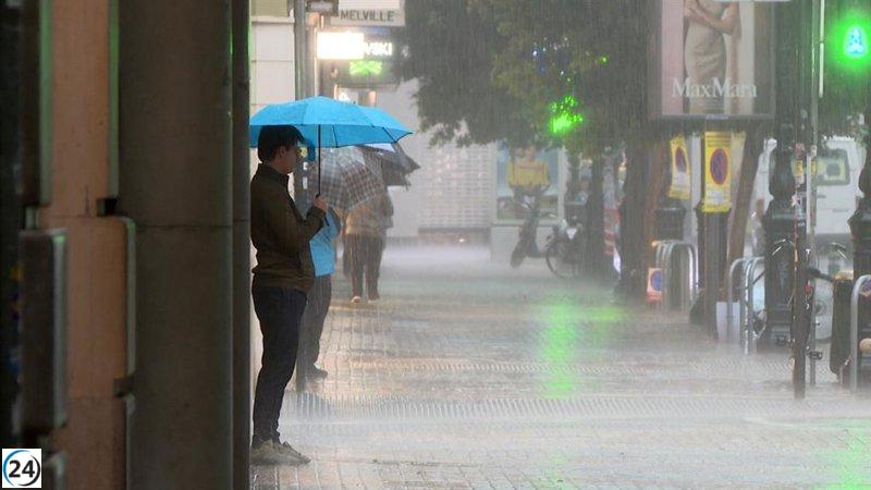 Alerta amarilla por lluvias y tormentas en el norte de Valencia este jueves.