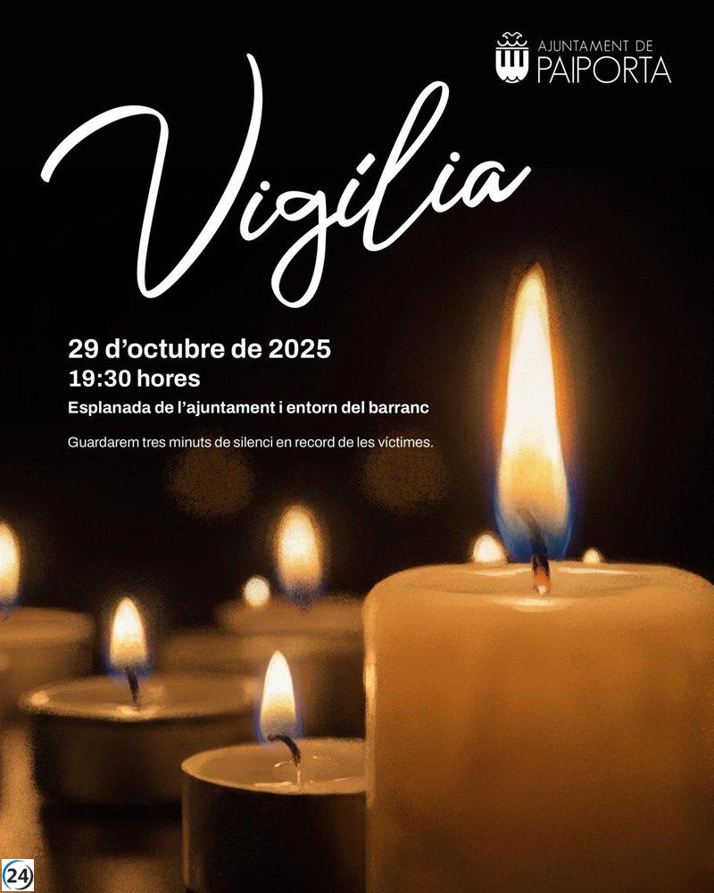 Paiporta honra a las víctimas de la dana con una vigilia en su primer aniversario.