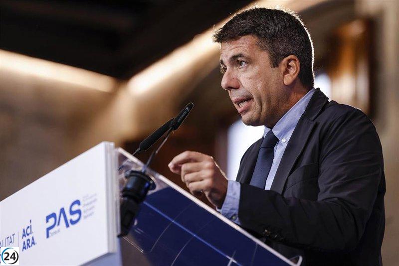 Mazón destaca aumento de ayudas al emprendimiento en la zona dana a 20 millones.