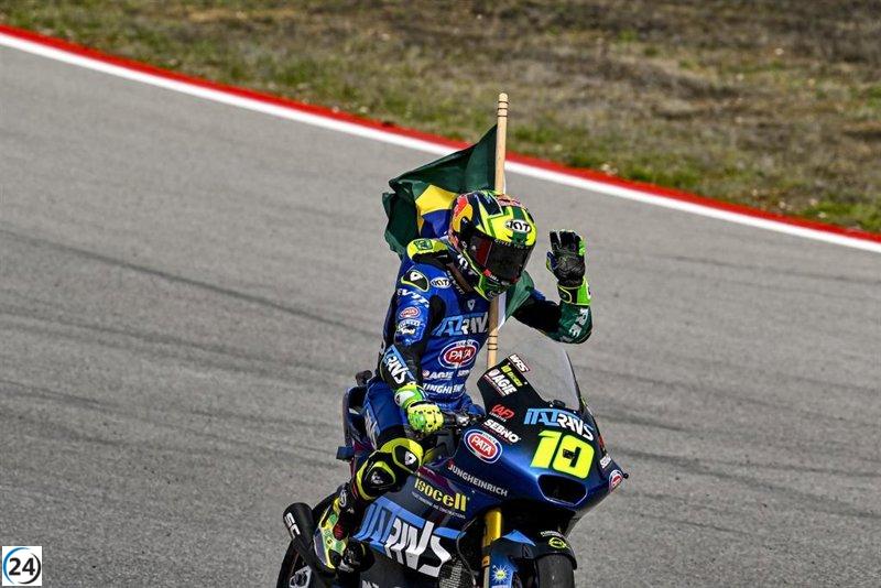 Diogo Moreira se corona campeón del mundo de Moto2 tras la salida de Manu González en Valencia.