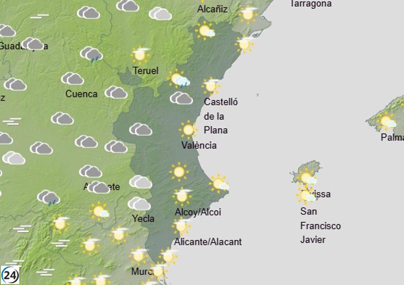 Viento intenso azota el interior de Valencia y Alicante en el Día de la Constitución.