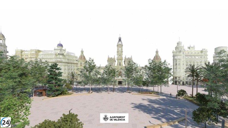 La plaza del Ayuntamiento de València incluirá un espacio elíptico para la 'mascletà' con diseño inspirado en la pirotecnia.
