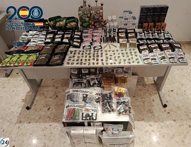 Fuerzas de seguridad cierran cuatro negocios en Valencia por posesión de marihuana y productos relacionados.