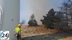 Incendio forestal en Barracas provocado por un molino eólico.