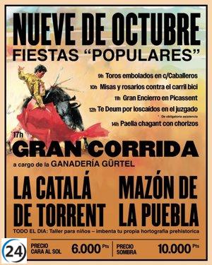 Compromís acusa al ayuntamiento de retirar ilegalmente sus carteles para el 9 d'Octubre, tildándolo de acto de censura.