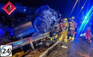 Tres personas resultan heridas en un grave choque frontal en la N-332, en Torrevieja