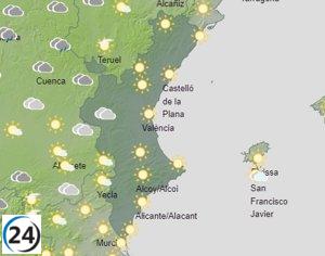 El sábado en la Comunitat Valenciana se mantendrán los intervalos nubosos y las temperaturas no experimentarán variaciones