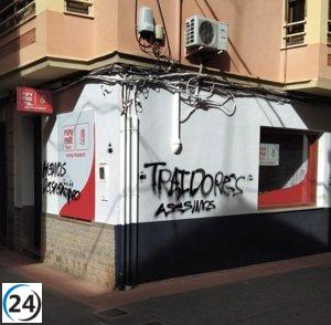 PSPV asegura que aparecen pintadas con insultos en su sede de Nules