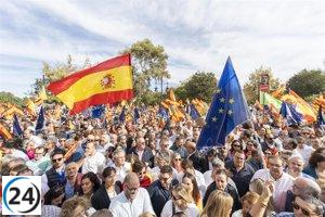 Gran manifestación del PPCV en València, Alicante y Castelló en rechazo a la amnistía.
