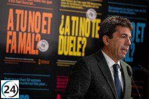 Mazón insiste en la urgencia de unidad frente a la preocupante violencia contra la mujer y la incluye en su propuesta de pactos