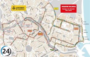Gran número de calles y avenidas serán cerradas el domingo por el Maratón València.